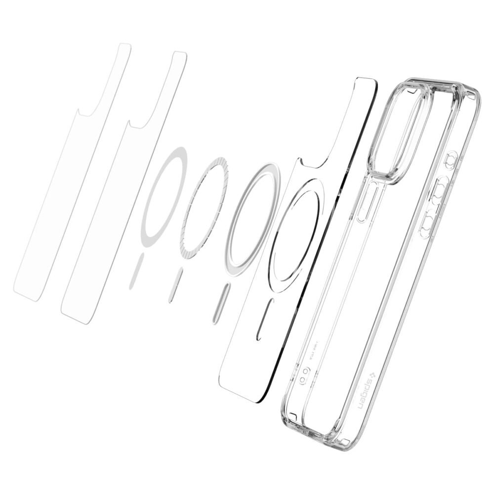 Spigen Ultra Hybrid Magfit Back Cover Case Compatible with MagSafe (TPU + Poly Carbonate | Frost Clear) - Image 5