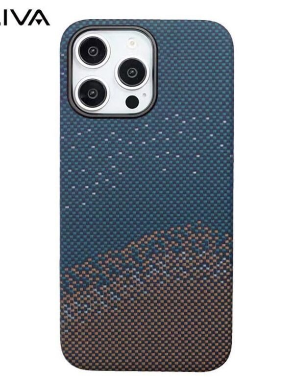 Sliva Real Carbon Fiber Case for Apple iPhone 16 Pro Max 5G, Sturdy Durable Carbon 0.5 mm Thin Phone Cover for iPhone 16Pro Max Aramid Fiber Skin Case with Drop Protection (Blue)