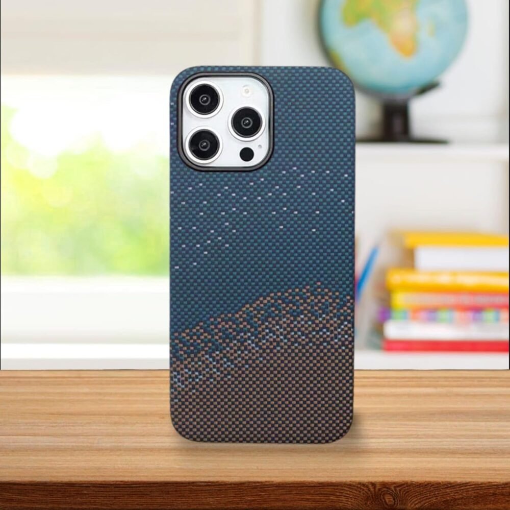 Sliva Real Carbon Fiber Case for Apple iPhone 16 Pro Max 5G, Sturdy Durable Carbon 0.5 mm Thin Phone Cover for iPhone 16Pro Max Aramid Fiber Skin Case with Drop Protection (Blue) - Image 5